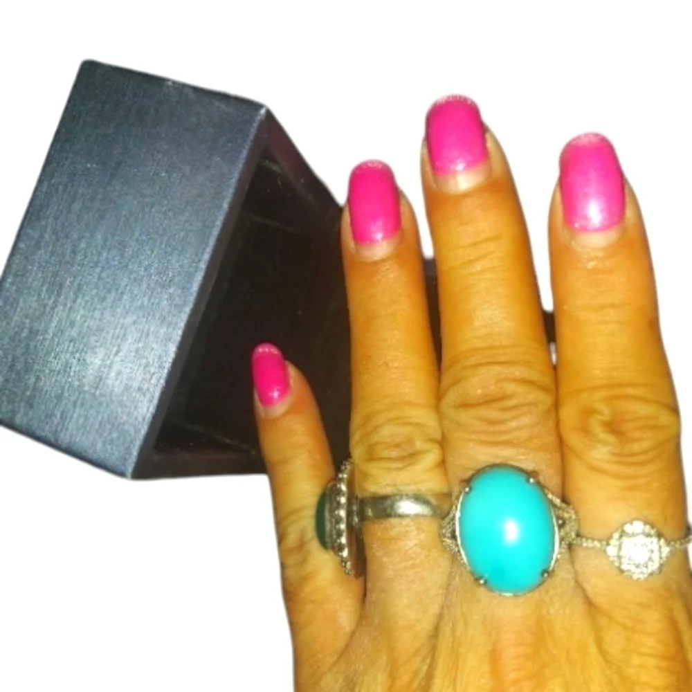 7.85 CTW Sleeping Beauty Turquoise Platinum Over Sterling Silver Ring Sz 9